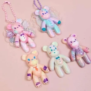 DIY Lacquer Fluid Bear Pendant 3D Sealing Wax Violent Bear Set Handmades Bear Candle Mold Craft Accessories Children's Gifts